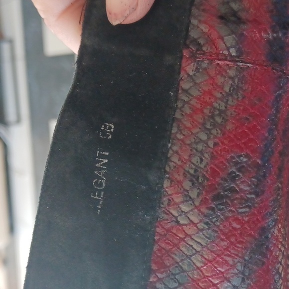 Carlos Falchi 8 Vintage 90s Suede Retro Stripe Supermodel Chic Knee High Boots - Picture 5 of 6